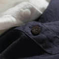 thumbnail image 3 of Zpanxa Solid Color V Neck Dress Women's Casual Summer Short Sleeve Button Down Dress, 3 of 7