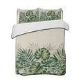 thumbnail image 2 of Summer Tropical Leaves Full Size Down Alternative Comforter, Lightweight Comforter Quilt Bedding Set with Pillow Shams Vintage Botanical Green Palm All Seasons Bed Comforter Duvet Insert 78"x90", 2 of 7