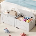 thumbnail image 5 of Zzistar Storage Chest, Wooden Storage Bench with Safety Hinge, Easy Assembly, Large Toy Chest for Entryway, Living Room, 5 of 6