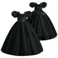 thumbnail image 3 of IBTOM CASTLE Flower Girls Sequin Lace-up Bow Dress for Kid Wedding Bridesmaid Pageant Party Formal Long Gown Communion Tulle Dresses 9-10 Years Black, 3 of 8