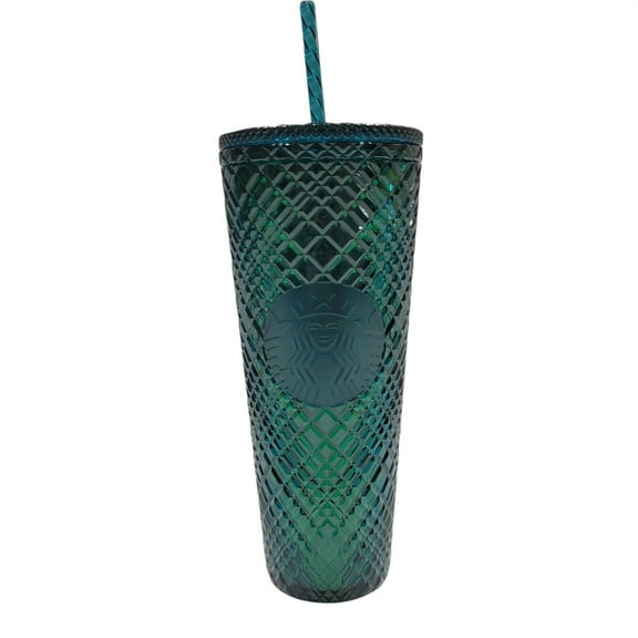 Starbucks Studded Dark Green Jeweled Tumbler Cold Cup, Venti 24 oz