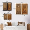 thumbnail image 4 of Designart "Weathered Old Carved Wooden Door XI" Farm Door Floral Framed Wall Art Set Of 2 - Brown Farm Gallery Wall Frame Set For Home Decor, 4 of 7