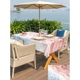 thumbnail image 4 of Outdoor Tablecloth with Umbrella Hole and Zipper, Ombre Orange Blue Rectangle Table Cloth 60x102 Inch Waterproof Tablecloth, Summer Coastal Ocean Sea Beach Wave Picnic Table Cover for Patio Camping, 4 of 7