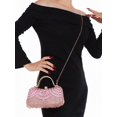 thumbnail image 4 of REMANLAND Women's Sparkling Rhinestone Fringe Evening Handbag with Top Handle and Chain Strap, Pink, 4 of 8