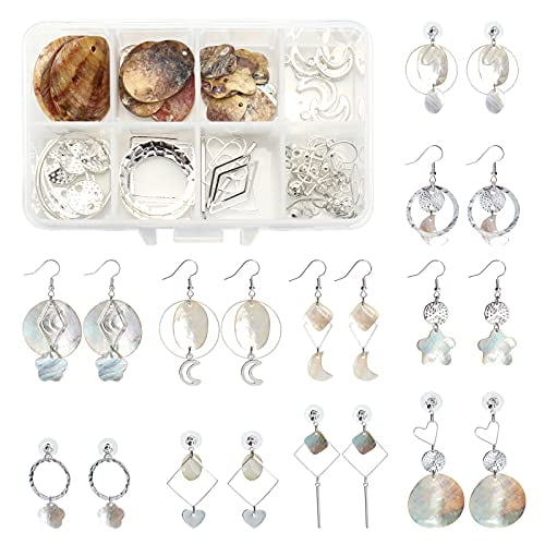 DIY Dangle Earring Making Kits, Including Donuts & Teardrop & Arch Resin  Waxed Walnut Wood Pendants, Brass Earring Hooks & Jump Rings, Golden &  Silver