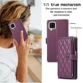 thumbnail image 6 of Allytechgroup for Samsung Galaxy A22 4G Wallet Case, Premium PU Leather Magnetic Buckle Zipper Pocket Card Slots Flip Stand Protective Cover with Hand Strap & Shoulder Strap - Darkpurple, 6 of 12