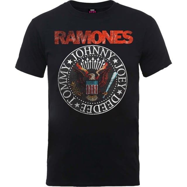 Ramones - Camiseta Eagle Seal Vintage para Adultos Unisex (Negro)