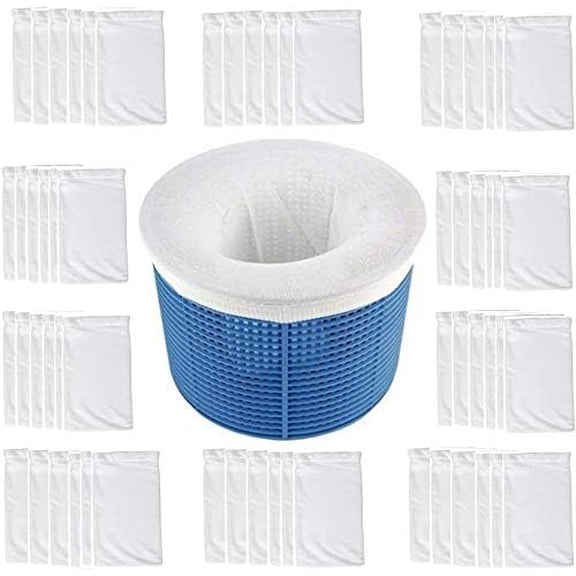 Pool Skimmer Socks Reusable Effective Pool Filter Basket Socks to Save Pumps, Filters, Baskets and Skimmers- The Ideal Sock/Net/Saver to Protect Your Inground or Above Ground Pool (30pcs)