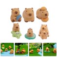 thumbnail image 2 of 6 piezas Lindas figuras de resina de mini Capybara Micro Capybara Modelo de paisajismo para decoración de mesa Capybara Figura para decoración del hogar suministros y recuerdos de fiesta ideales, 2 of 8