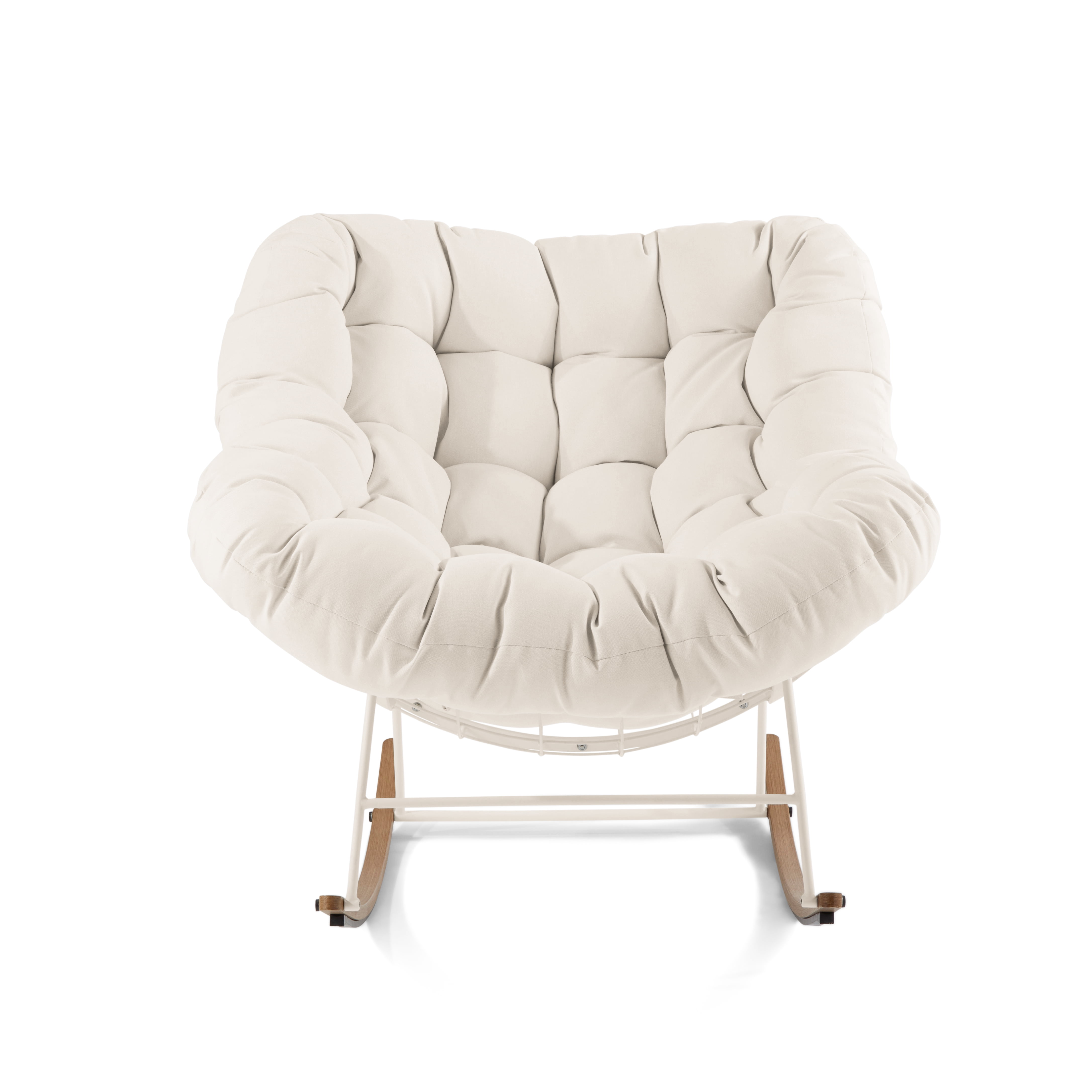 Better Homes & Gardens Marlow Papasan Outdoor Rocking Chair, Cream