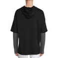 thumbnail image 3 of No Boundaries Men's and Big Men's Layered Look Hoodie , up to size 5XL, 3 of 5