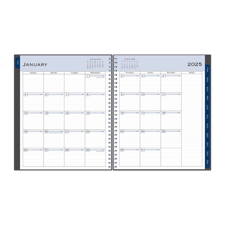 2025-blue-sky-monthly-planning-calendar-8-x-10-passages-charcoal-gray-january-to-december-walmart-com