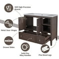 thumbnail image 6 of 36 Inch Bathroom Vanity Base Only, Single Bathroom Vanity Base with Two Door Cabinet, 2 Drawers and 2 Open Adjustable Shelves, Bathroom Vanity Cabinet Without Sink, Solid Wood Frame (Brown), 6 of 9