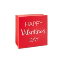 Square Holographic Happy Valentine's Day Gift Box, Red, 8" x 8" x 4", by Way To Celebrate