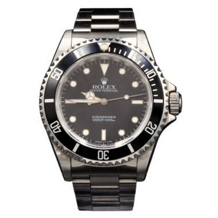 Pre-Owned Mens Rolex Stainless Steel Submariner Watch Black Dial 14060