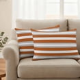 thumbnail image 6 of 2 Pack Outdoor Waterproof Throw Pillows, Modern Minimalist Orange Gray Stripe Decorative Rectangle Pillow Case Patio Pillows for Chair Couch Sofa 20x12in, 6 of 9