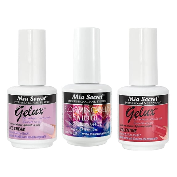 Mia Secret Blooming Gel UV LED Gel with Gelux Gel Polish -ICE CREAM & VALENTINE