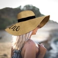 thumbnail image 5 of Loritta Sun Hats for Women Wide Brim Straw Embroidered Floppy Foldable UPF 50+ Beach Hats, Khaki, 5 of 6