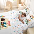 thumbnail image 5 of Catabedysis Summer Fun 7-Piece Twin Bedding,Ice Cream Truck Print Bedding Comforter Set For Boys,Multicolor,Colorful Stars Reversible, 5 of 7