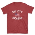 thumbnail image 1 of Bay City Michigan Patriot Men's Cotton T-Shirt, 1 of 1