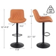 thumbnail image 5 of Kidol & Shellder Camel Bar Stools Set of 2 Modern Kitchen Island Barstool, 5 of 6