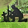 thumbnail image 2 of ETHKIA Kneeling Soldier Silhouette Garden Statue - Patriotic Metal Art Decor for Independence Day, Outdoor Lawn and Home Decoration, Durable and Weather-Resistant Design Black, 2 of 5