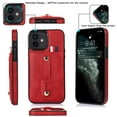 thumbnail image 3 of Nalacover for iPhone 14 Wallet Case Hidden Card Slots Holder, Premium PU Leather Loop Finger Strap TPU Shockproof Lens Protection Cover for iPhone 14,Red, 3 of 16