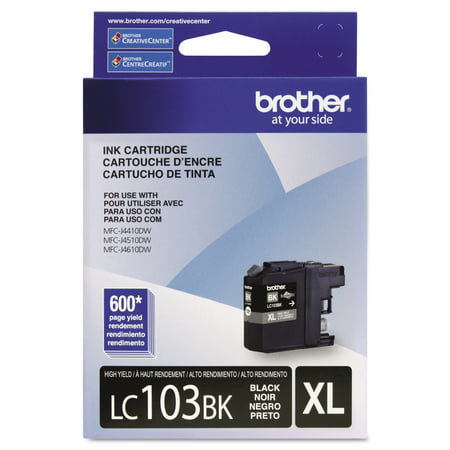 Brother Genuine High Yield Black Ink Cartridge, LC103BKS, Replacement Black Ink, Page Yield Up To 600 Pages, (Best Printer With Cheapest Ink Replacement)