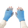 thumbnail image 1 of Guantes sin dedos de otoño para hombre y mujer, portátiles, resistentes al viento, con calefacción eléctrica, lavables a mano, protectores de manos, color azul, 1 of 5