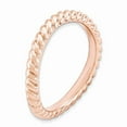 thumbnail image 3 of Sterling Silver Stackable Expressions Polished Pink-plate Wave Ring - Size 10, 3 of 3