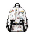 thumbnail image 3 of Tractor and Rainbows White Pattern Cute School Backpack Bag for School with Padded Back and Adjustable Shoulder Straps 15.25"x11.5"x5.25", 3 of 5