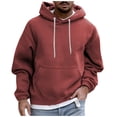 thumbnail image 1 of Men's Solid Color Plush Warm Coat Fleece Sweater Casual Coat Pocket Sweater Autumn Winter Coat3XL, 1 of 5