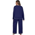 thumbnail image 7 of Cueply Women's Plus Size Pajama Set Long Sleeve Pjs Long Pants Sleepwear Two Piece Loungewear with Pockets, 7 of 7