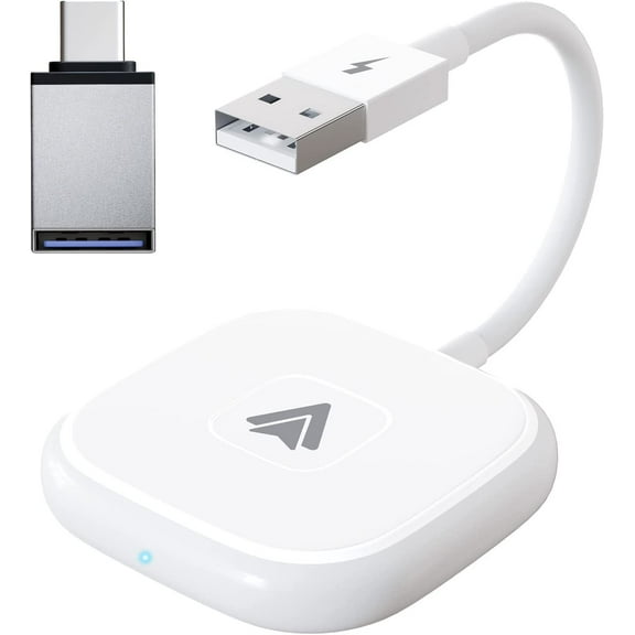 SOATUTO Wireless Android Auto Car Adapter/Android Phones Converts Wired Android Auto to Wireless - Direct Plug-in Type-c Adapter Android Auto Wireless Adapter AI Box (White)