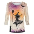 thumbnail image 6 of JTZGDY Plus Size Halloween Tops for Women Lightweight Casual Fall 3/4 Length Sleeve Cute Ghost Pumpkin Pattern Printed Crew Neck Basic Tunic Blouse Loose Fit Trendy Holiday Graphic Tees Shirt, 6 of 6
