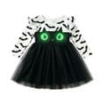 thumbnail image 2 of HNMKIU Halloween for Girls Child Girls Long Sleeve Party Dance Prints Halloween Dress Kids Casual Wear White - 5-6 Years, 2 of 8