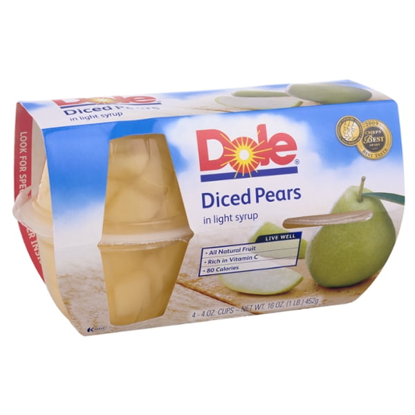 Dole Fruit Bowls Diced Pears Fruit Bowl in Light Syrup, 16 OZ (Pack of 6) by Dole Fruit Bowls