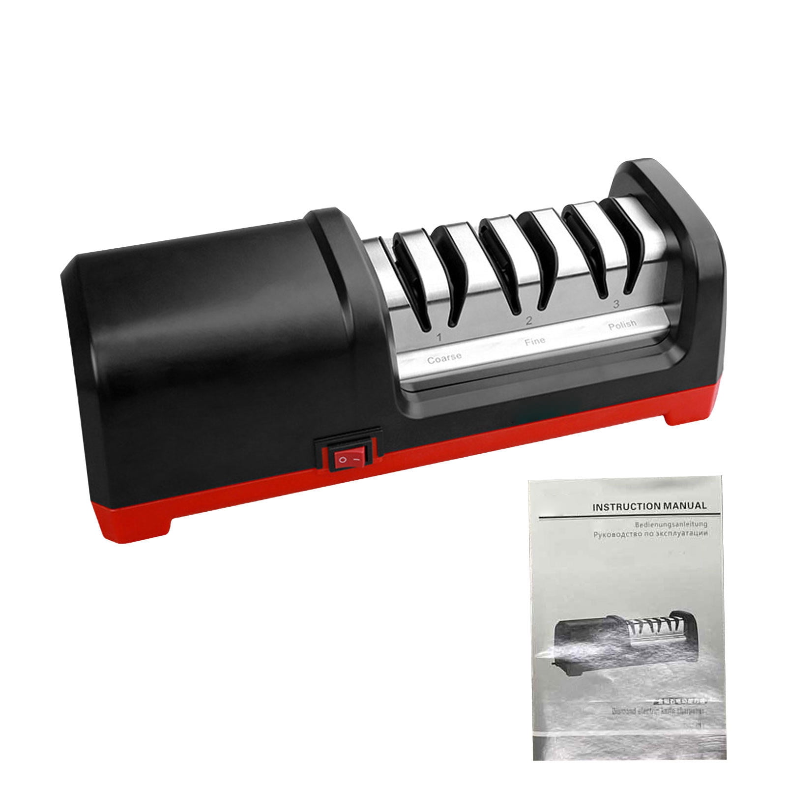 LAZIOEGR 3‑Stage Electric Knife Sharpener with 15° Angle Guide, Diamond & Resin Wheels, Magnetic Dust Collection