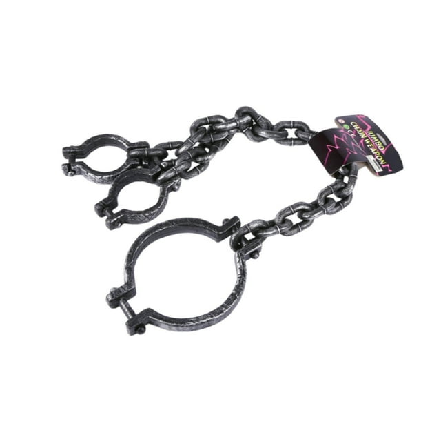 Grilletes con cadena decorativa, adorno novedoso de terror, grilletes falsos realistas, accesorio de cadena de prisionero para cosplay, fiesta, Puños de la parte superior del cuerpo
