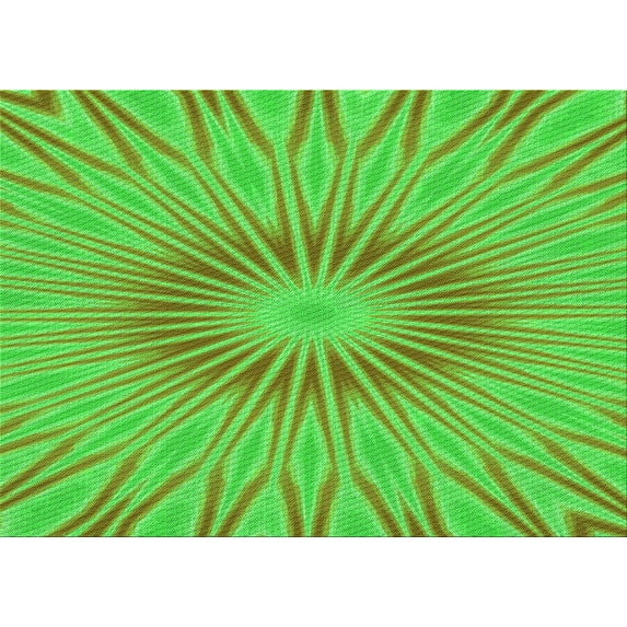 Ahgly Company Indoor Rectangle Patterned Neon Green Area Rugs, 8' x 12'
