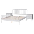 thumbnail image 2 of Baxton Studio Lucera Mid-Century White Full Size 3-Piece Bobbin Bedroom Set, 2 of 12