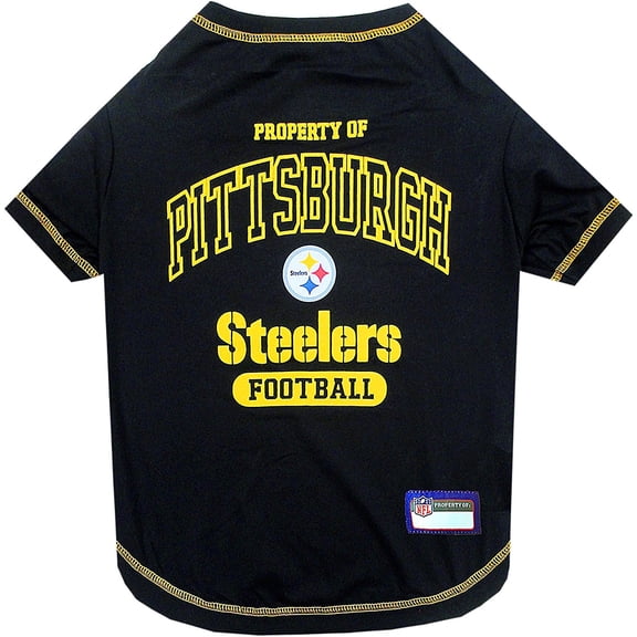 Pets First NFL Pittsburgh Steelers Pet T-Shirt. Licensed, Wrinkle-free, Tee Shirt for Dogs/Cats. Football Shirt