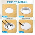 thumbnail image 4 of 2 Pcs Round Desk Grommet 3 Inch,ABS Plastic Flexible Desk Hole Cover,75mm,Black, 4 of 7