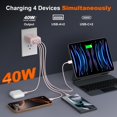 thumbnail image 3 of Cargador rápido USB C Block Vilive de 40 W y 4 puertos para iPhone 17, 3 of 6