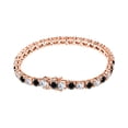 thumbnail image 2 of 11.43 CTW Round Cut Simulated Diamond & Black Spinel 14K Rose Gold Plated S925 Tennis Bracelet 6" Men's & Women's, 2 of 5