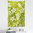 thumbnail image 1 of Floral Tapestry, Flourishing Flower Pattern on Green Background Nature Illustration, Fabric Wall Hanging Decor for Bedroom Living Room Dorm, 5 Sizes, Pale Green White, by Ambesonne, 1 of 1