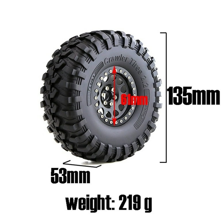 Axial SCX10 TREAL 2.2インチ ビードロックホイール 1/10 ロッククローラー RC アルミニウム合金 2.2 ビードロック