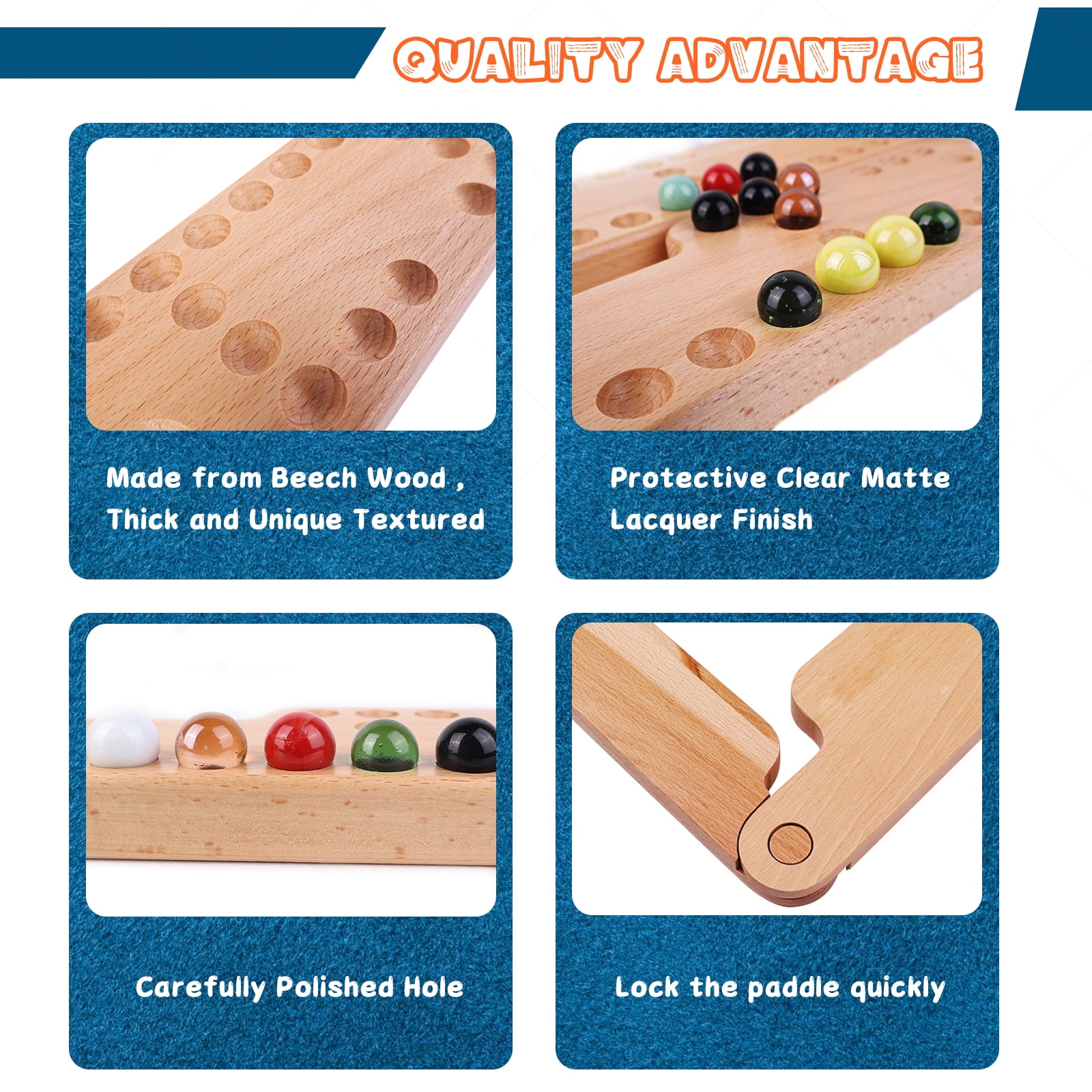 Jokers and Marbles Board Game,Real Beech Wooden Marble Game for 2-8 Player,Best Family Board Game for Game Nights,Holidays and Casual Social Gatherings