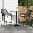 thumbnail image 6 of JOIVI Outdoor Wicker Bar Stools, 2 Piece Patio Bar Height Chairs with Cushions, All-Weather Rope Height Stools w/ Armrest and Footrest for Indoor, Garden, Poolside, Lawn, Backyard, Black, 6 of 7