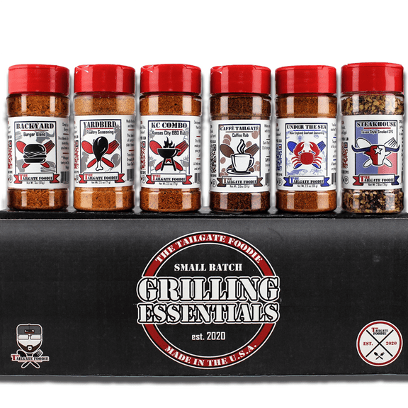 Grill Essentials Seasonings Gift Set (6-Pack) by The Tailgate Foodie